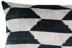 Canvello Black White Handmade 16x24 Silk Velvet Pillow, Organic Veg Dyed, Down/Feather Filled Canvello