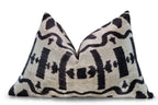 Canvello Black White Handmade 16x24 Silk Velvet Pillow, Organic Veg Dyed, Down/Feather Filled Canvello