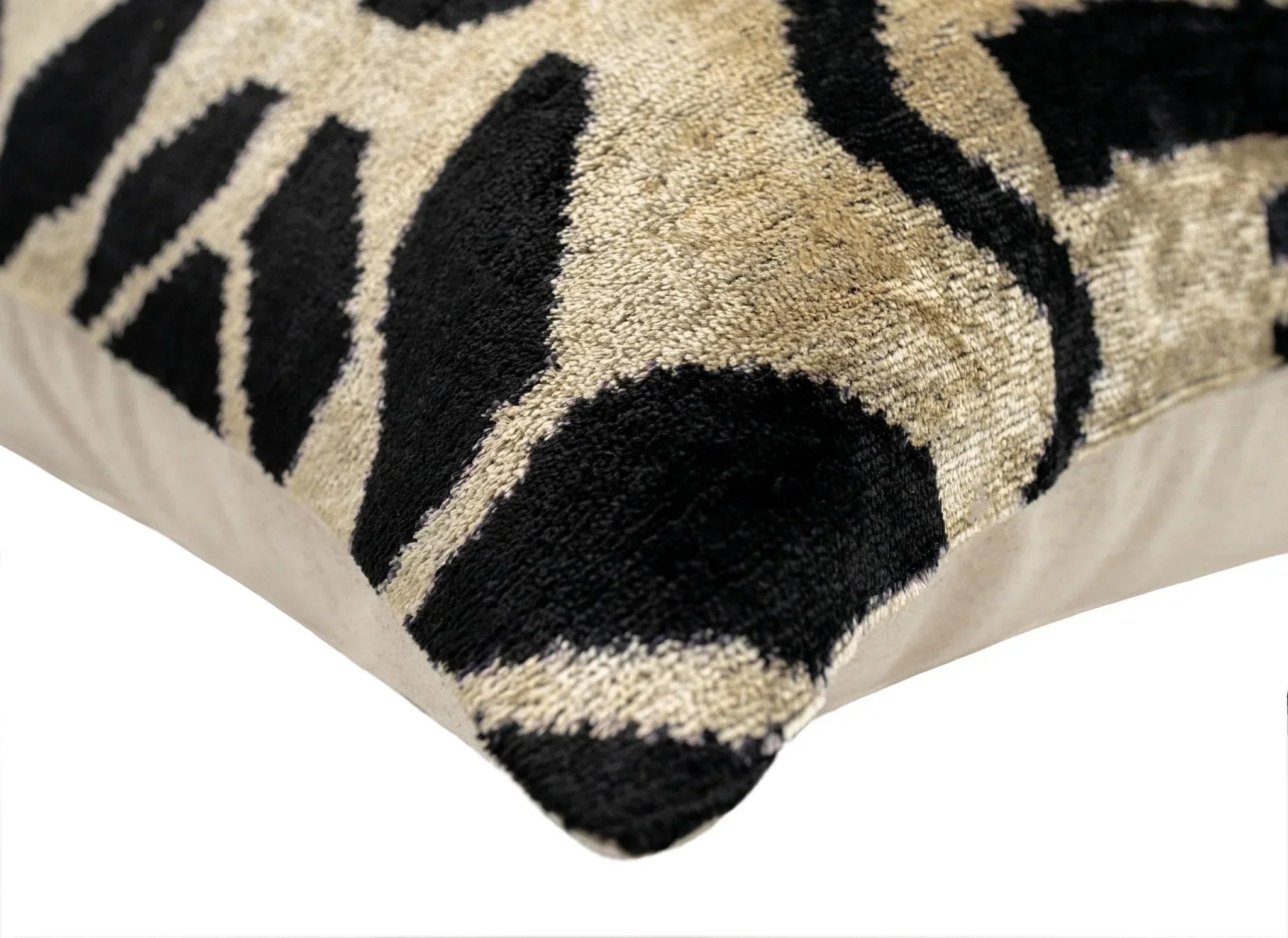 Canvello Black White Handmade 16x24 Silk Velvet Pillow, Organic Veg Dyed, Down/Feather Filled Canvello