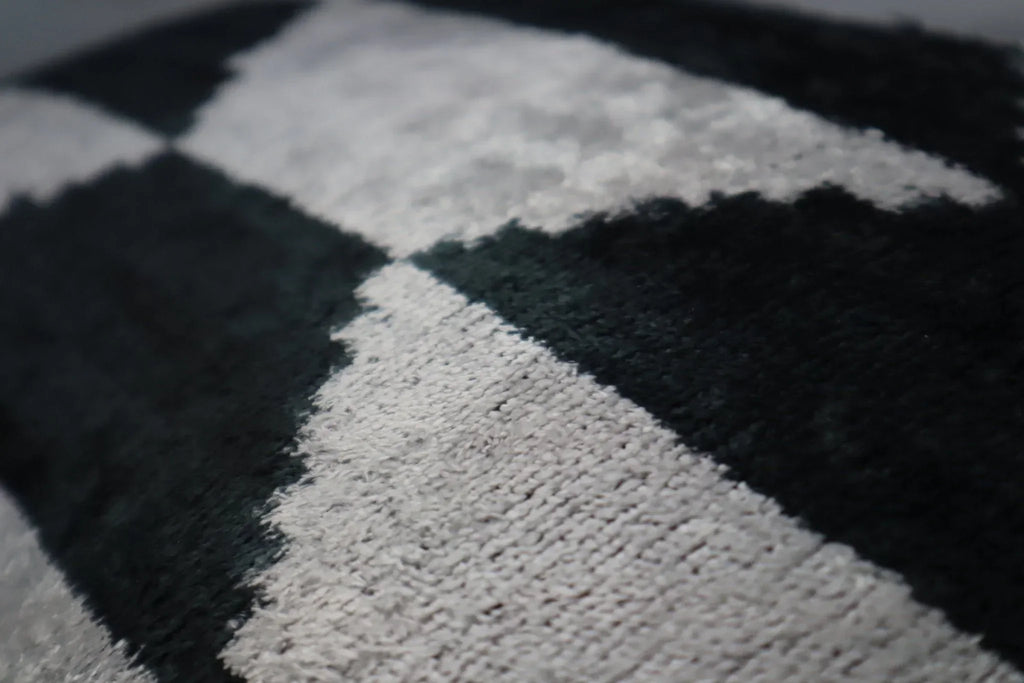Canvello Black White Handmade 16x24 Silk Velvet Pillow, Organic Veg Dyed, Down/Feather Filled Canvello