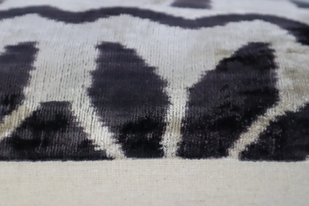 Canvello Black White Handmade 16x24 Silk Velvet Pillow, Organic Veg Dyed, Down/Feather Filled Canvello