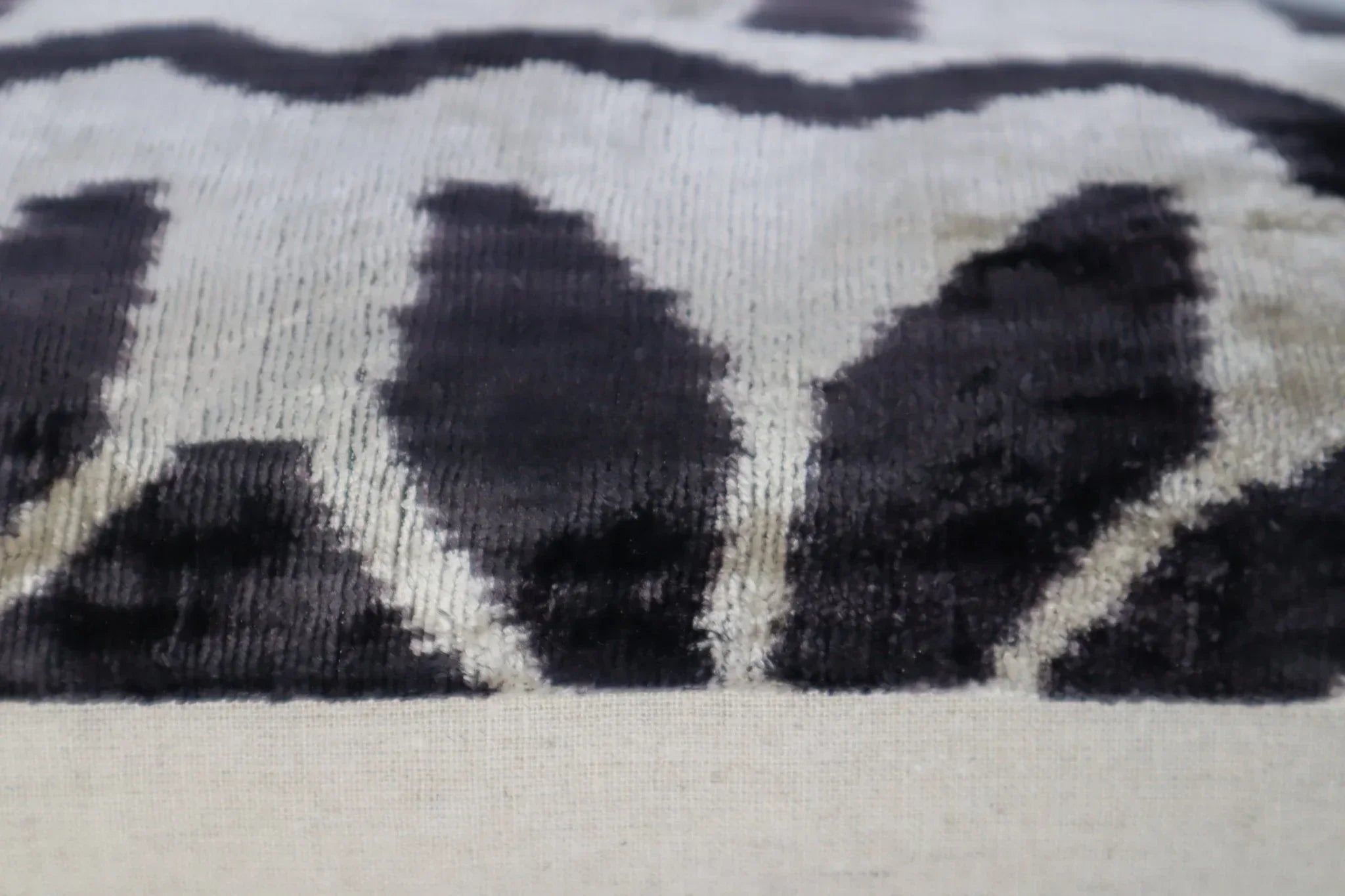 Canvello Black White Handmade 16x24 Silk Velvet Pillow, Organic Veg Dyed, Down/Feather Filled Canvello