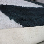 Canvello Black White Handmade 16x24 Silk Velvet Pillow, Organic Veg Dyed, Down/Feather Filled Canvello