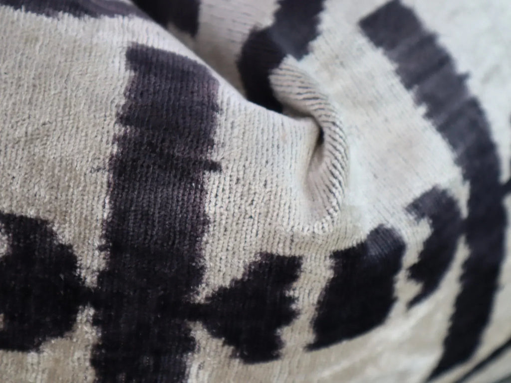 Canvello Black White Handmade 16x24 Silk Velvet Pillow, Organic Veg Dyed, Down/Feather Filled Canvello
