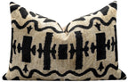 Canvello Black White Handmade 16x24 Silk Velvet Pillow, Organic Veg Dyed, Down/Feather Filled Canvello