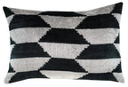 Canvello Black White Handmade 16x24 Silk Velvet Pillow, Organic Veg Dyed, Down/Feather Filled Canvello