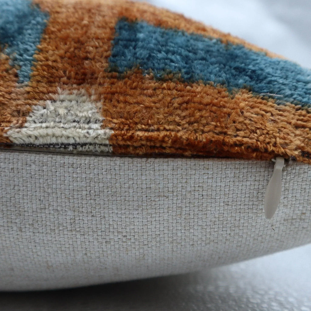 Canvello Blue And Brown Pillows For Living Room - 16x16 inch Canvello