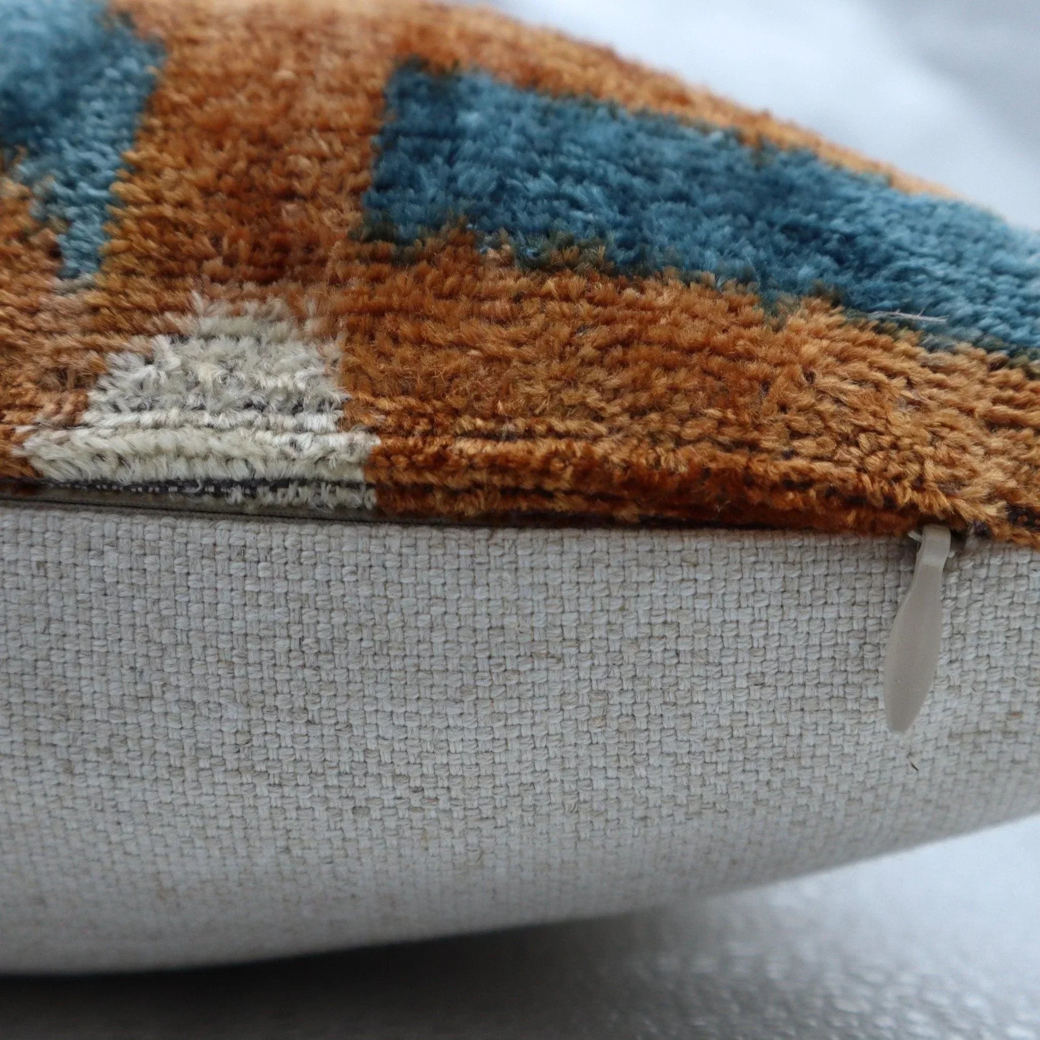 Canvello Blue And Brown Pillows For Living Room - 16x16 inch Canvello