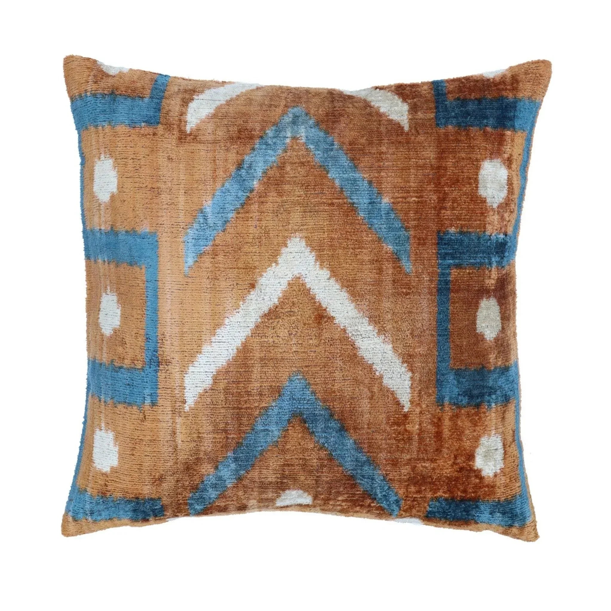 Canvello Blue And Brown Pillows For Living Room - 16x16 inch Canvello