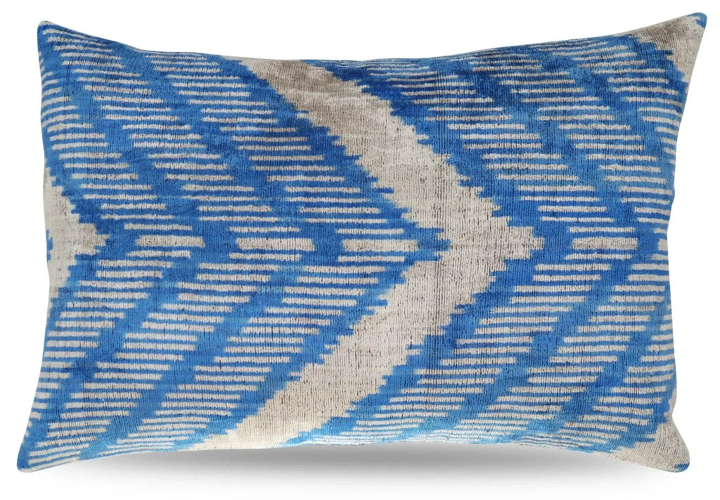 Canvello Blue And White Chevron Pillows For Couch - 16x24 in Canvello