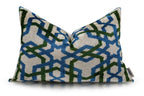 Canvello Contemporary Blue and Green Pillows - 16"x24", side view - House Of Avana