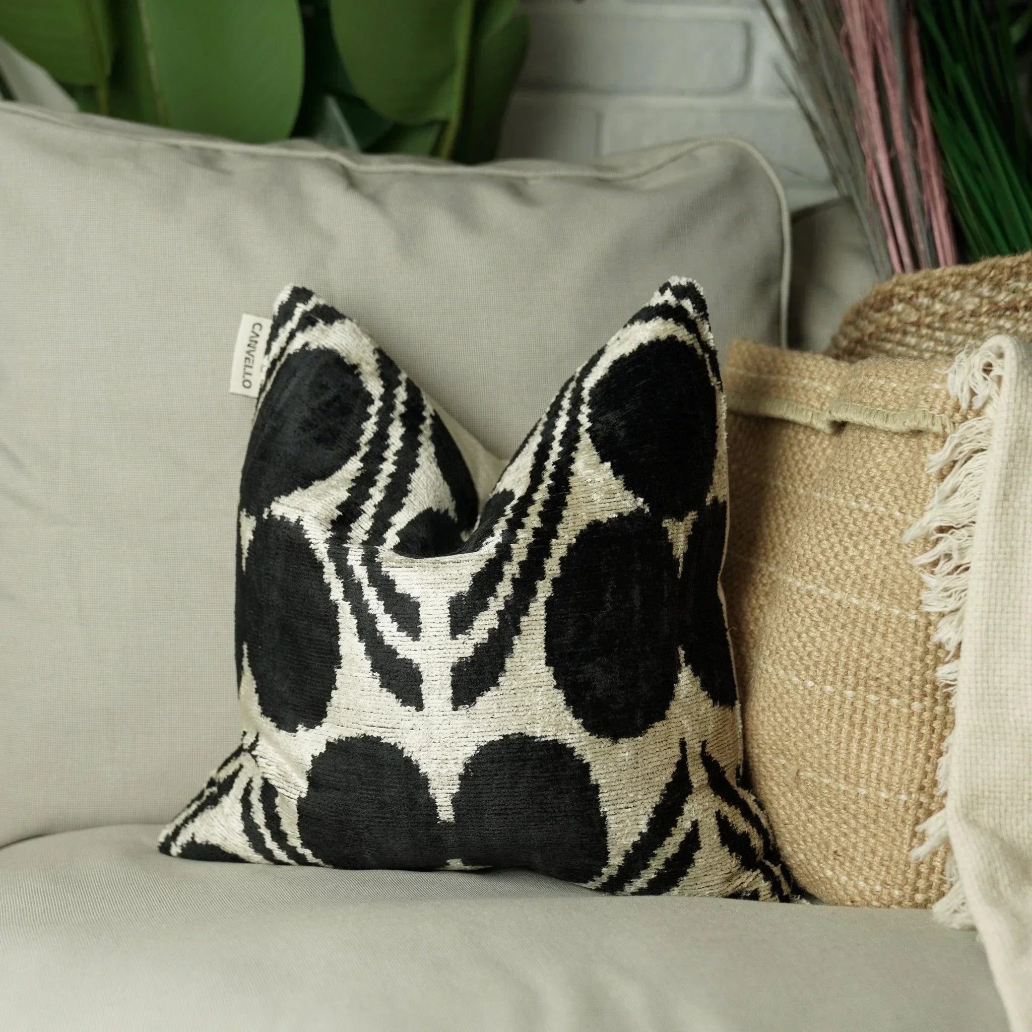 Canvello Decorative Black And White Throw Pillow Canvello