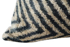Canvello Decorative Black Ivory Chevron Throw Pillow Down Feather Filled - 16x16 in Canvello