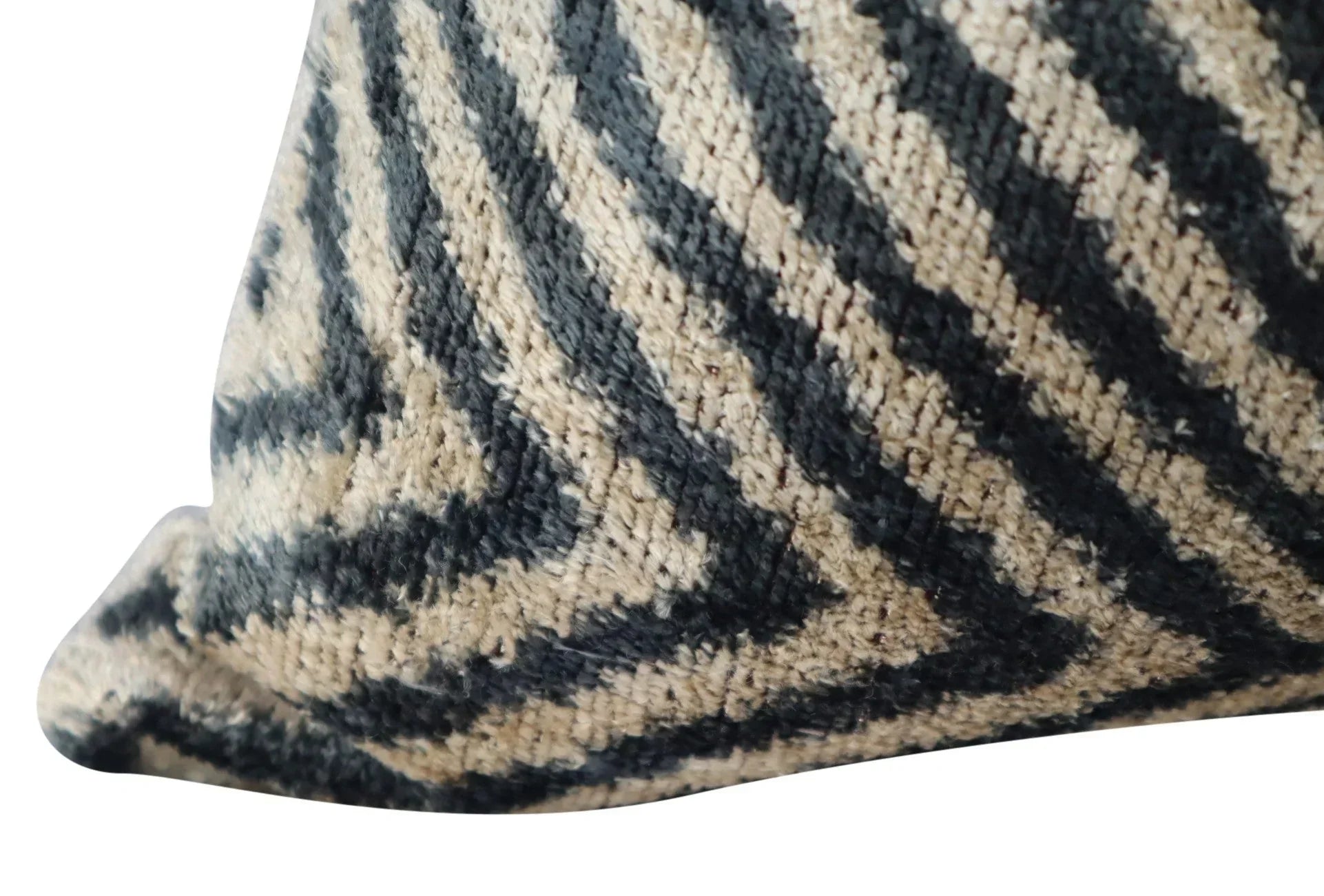 Canvello Decorative Black Ivory Chevron Throw Pillow Down Feather Filled - 16x16 in Canvello