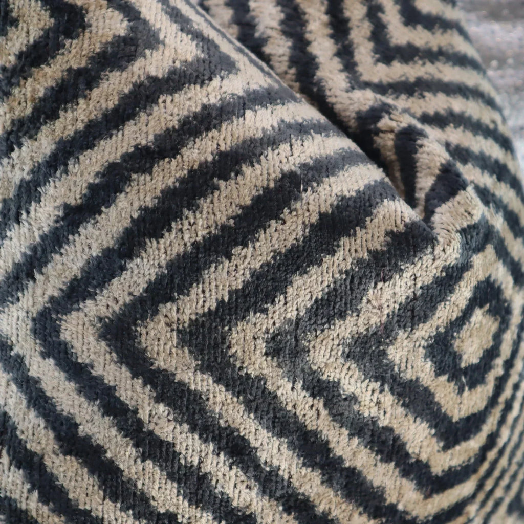 Canvello Decorative Black Ivory Chevron Throw Pillow Down Feather Filled - 16x16 in Canvello