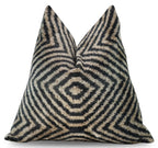 Canvello Decorative Black Ivory Chevron Throw Pillow Down Feather Filled - 16x16 in Canvello
