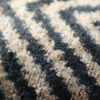 Canvello Decorative Black Ivory Chevron Throw Pillow Down Feather Filled - 16x16 in Canvello