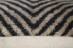 Canvello Decorative Black Ivory Chevron Throw Pillow Down Feather Filled - 16x16 in Canvello