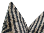 Canvello Decorative Black Ivory Chevron Throw Pillow Down Feather Filled - 16x16 in Canvello