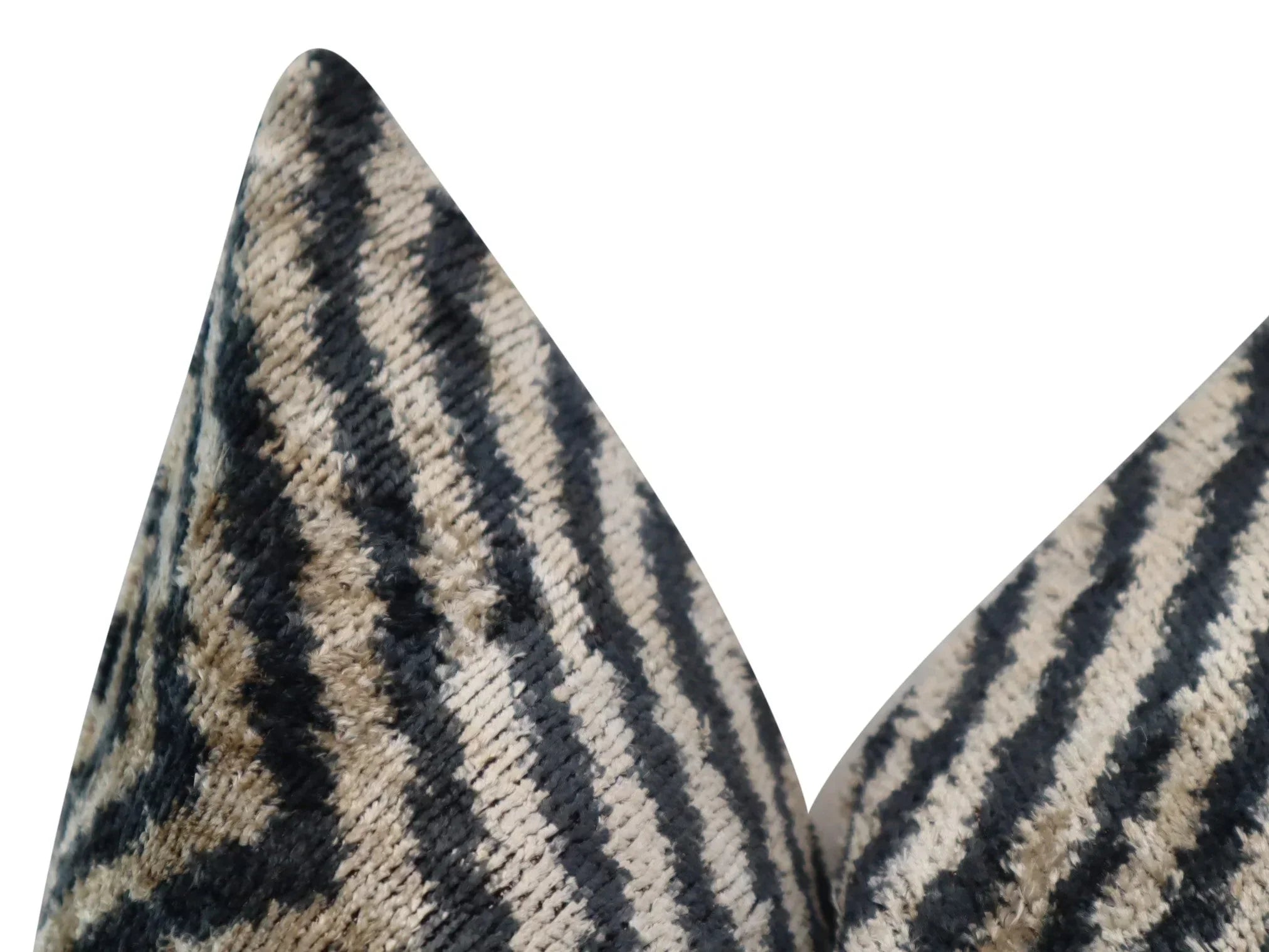 Canvello Decorative Black Ivory Chevron Throw Pillow Down Feather Filled - 16x16 in Canvello