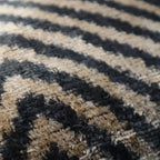 Canvello Decorative Black Ivory Chevron Throw Pillow Down Feather Filled - 16x16 in Canvello