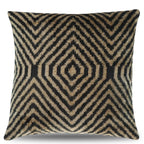 Canvello Decorative Black Ivory Chevron Throw Pillow Down Feather Filled - 16x16 in Canvello
