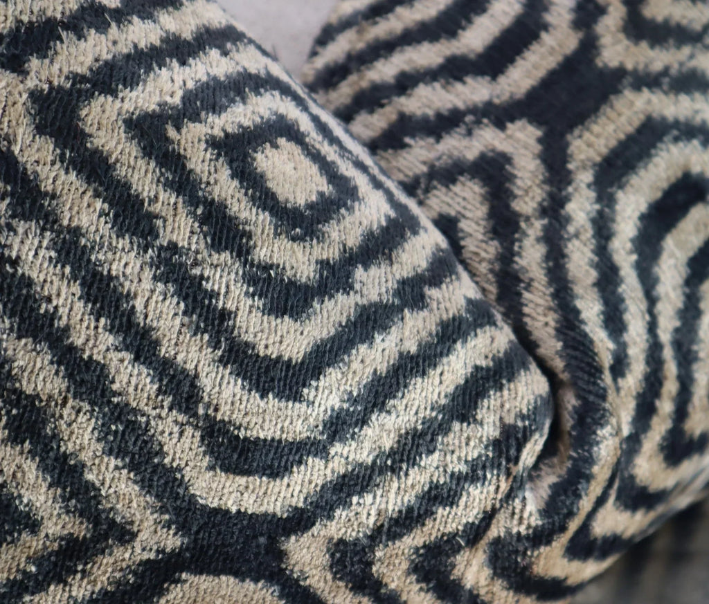 Canvello Decorative Black Ivory Chevron Throw Pillow Down Feather Filled - 16x24 in Canvello