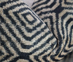 Canvello Decorative Black Ivory Chevron Throw Pillow Down Feather Filled - 16x24 in Canvello
