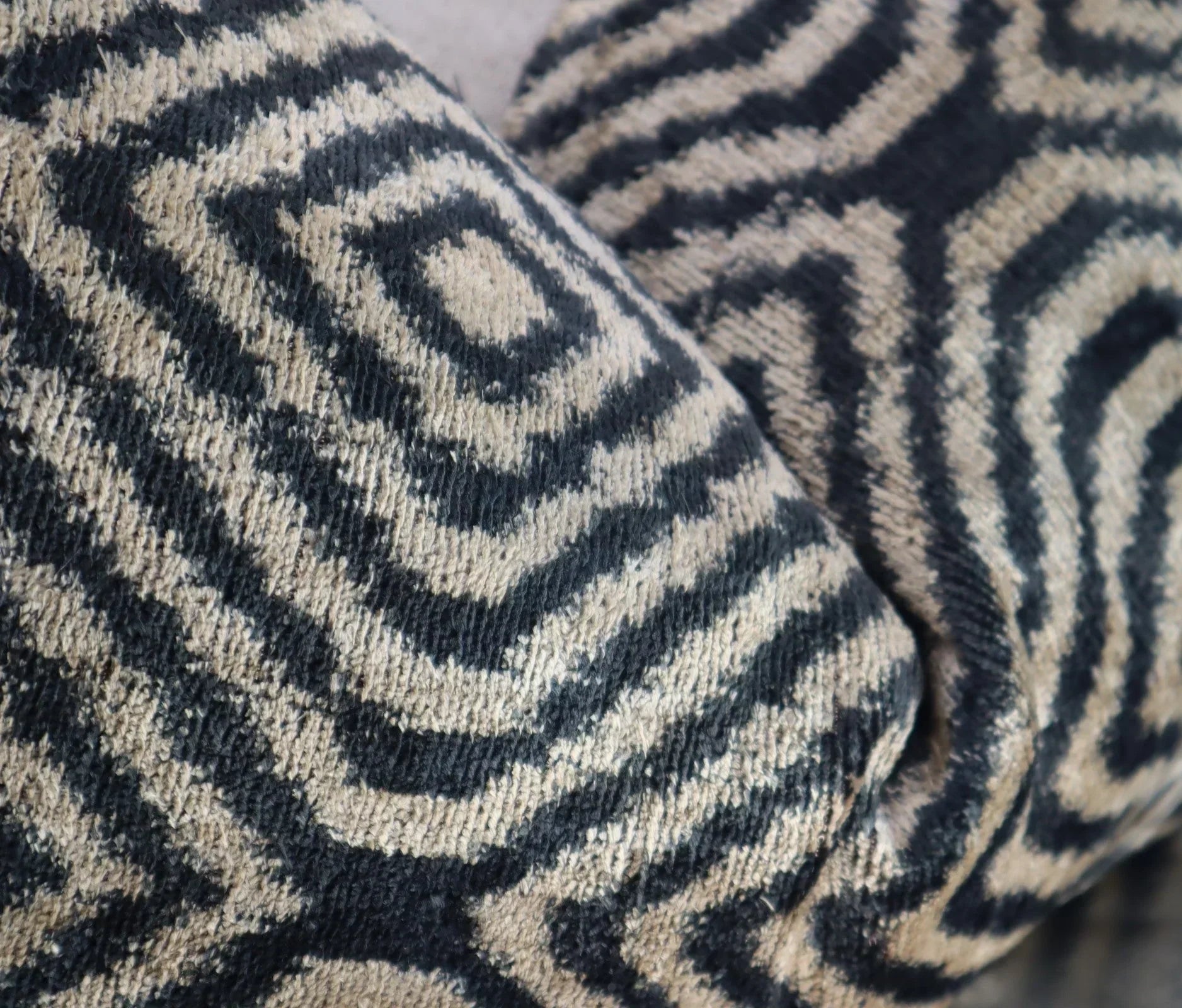 Canvello Decorative Black Ivory Chevron Throw Pillow Down Feather Filled - 16x24 in Canvello