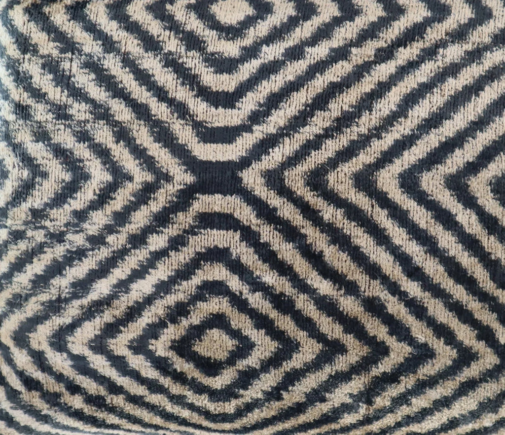 Canvello Decorative Black Ivory Chevron Throw Pillow Down Feather Filled - 16x24 in Canvello