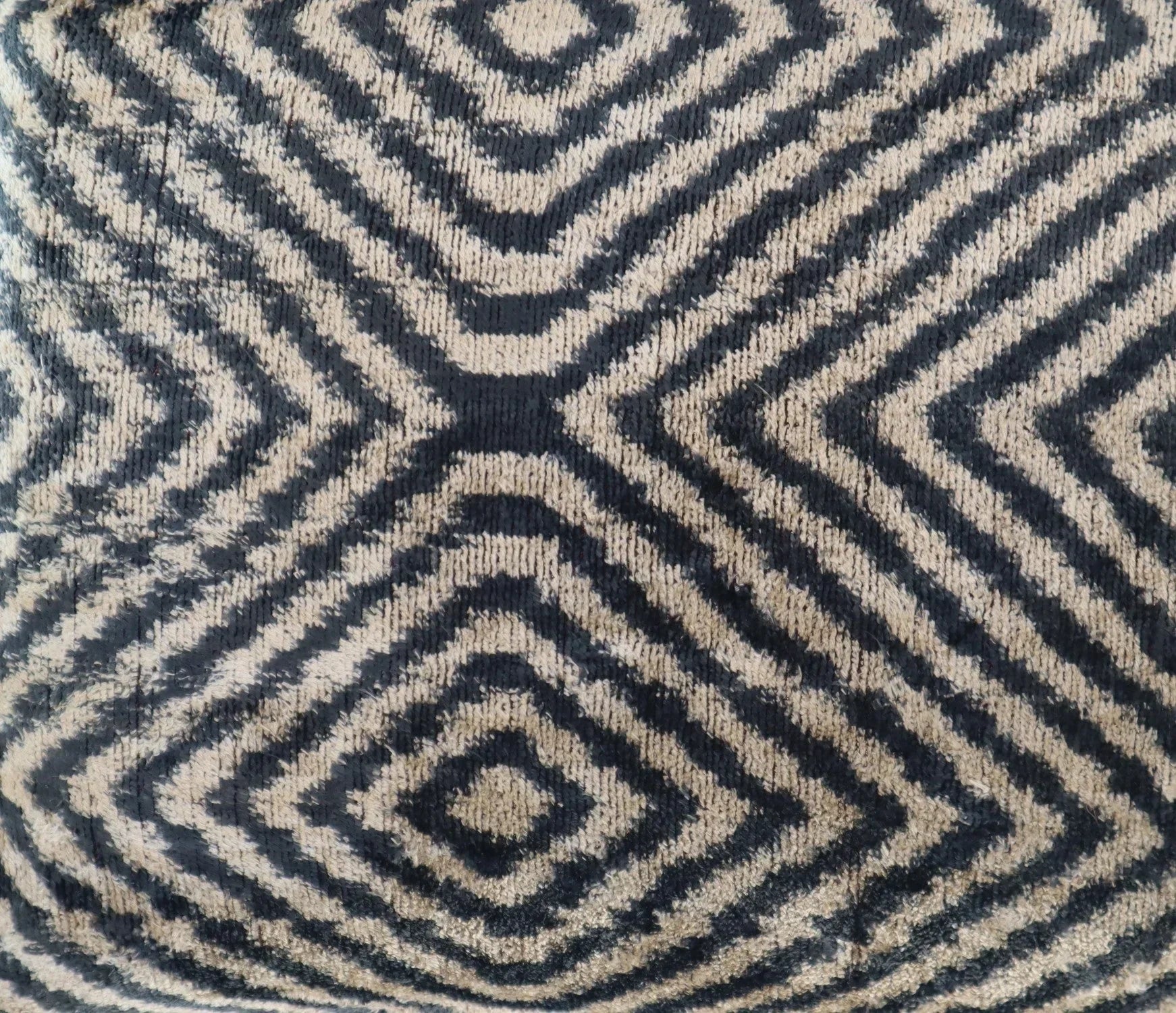 Canvello Decorative Black Ivory Chevron Throw Pillow Down Feather Filled - 16x24 in Canvello