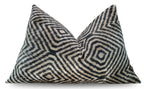 Canvello Decorative Black Ivory Chevron Throw Pillow Down Feather Filled - 16x24 in Canvello