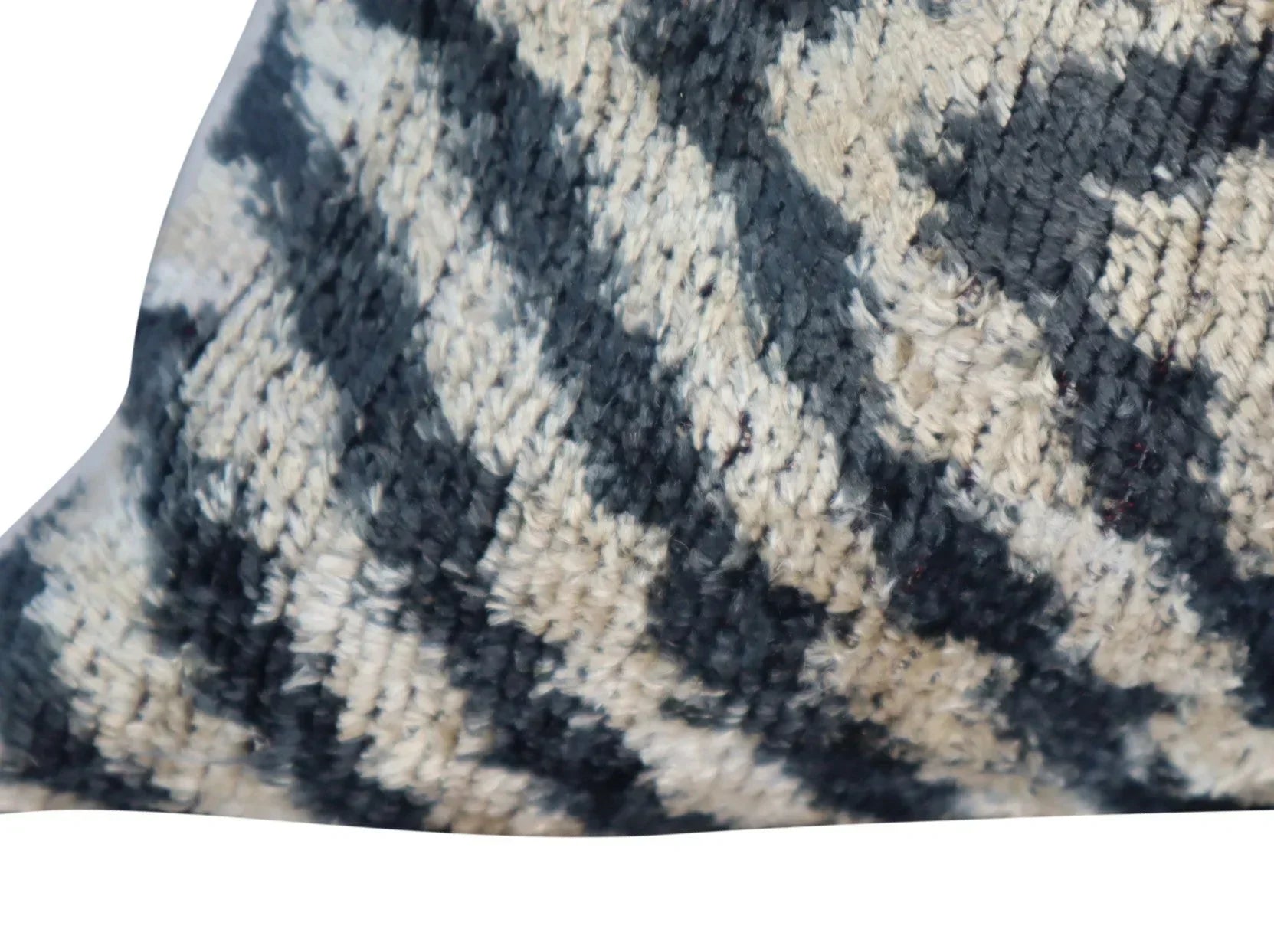 Canvello Decorative Black Ivory Chevron Throw Pillow Down Feather Filled - 16x24 in Canvello