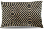 Canvello Decorative Black Ivory Chevron Throw Pillow Down Feather Filled - 16x24 in Canvello