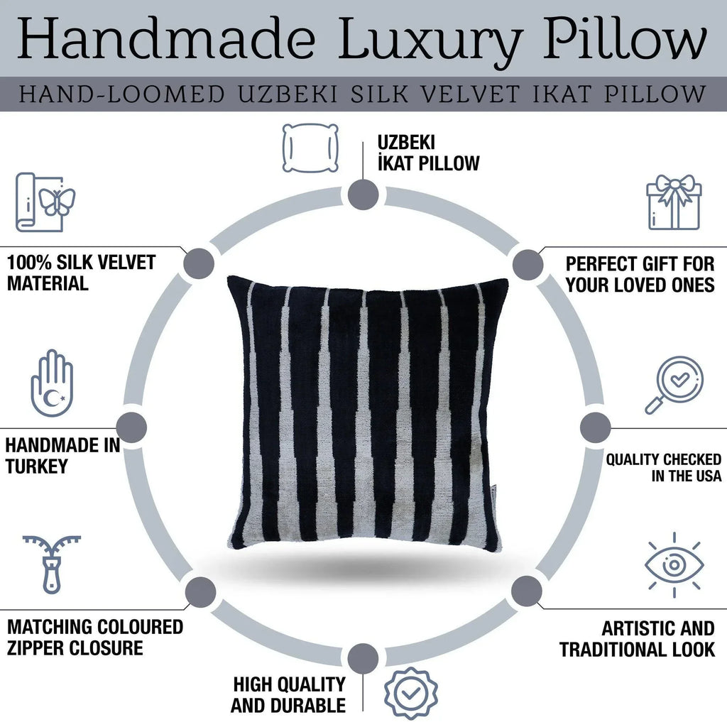 Canvello Decorative Black & White Pillow | 16x16 inch Canvello