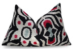 Canvello Decorative Black White Red Geometric Throw Pillow Down Feather Filled - 16x24 in, side view - House Of Avana