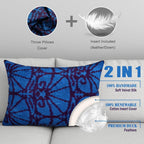 Canvello Decorative Blue Lumbar Throw Pillows for Couch - 16x24 in, lifestyle image - House Of Avana