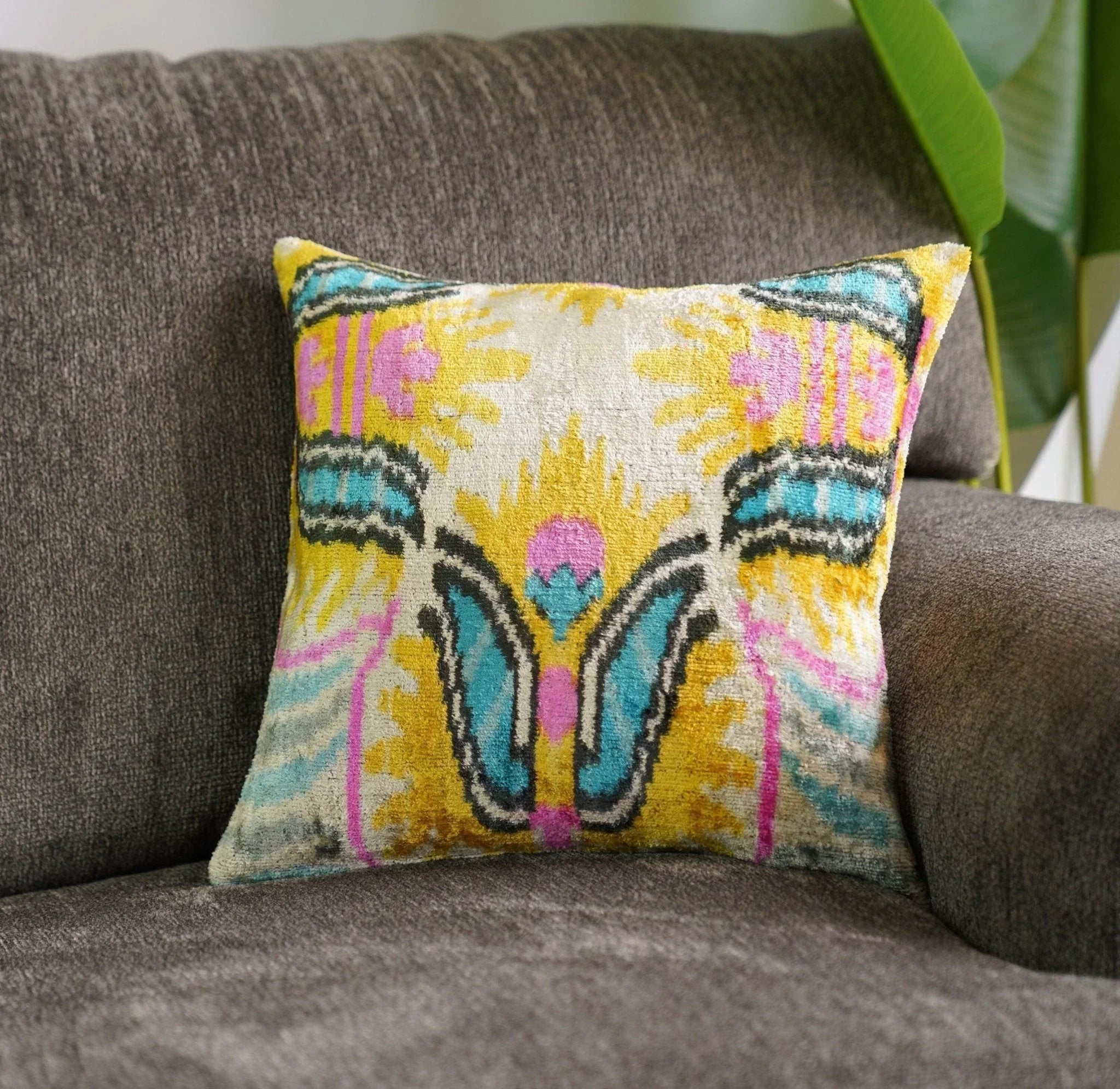Canvello Decorative Blue Pink Gold Pillows | 16x16 inch Canvello