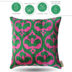 Canvello Decorative Green Pink Pillows For Couch with Down Insert - 18x18 in Canvello