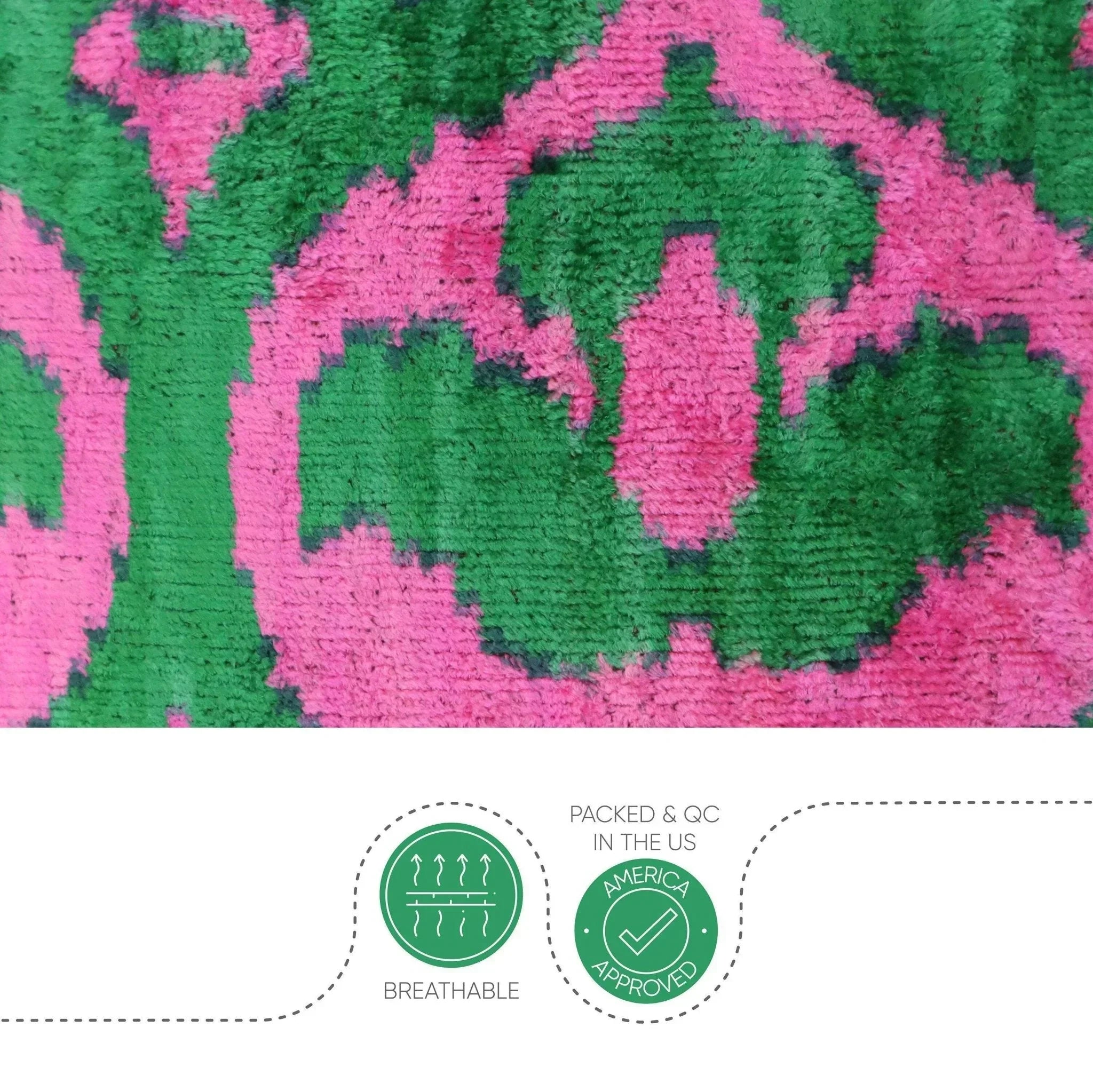 Canvello Decorative Green Pink Pillows For Couch with Down Insert - 18x18 in Canvello
