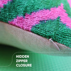 Canvello Decorative Green Pink Pillows For Couch with Down Insert - 18x18 in Canvello