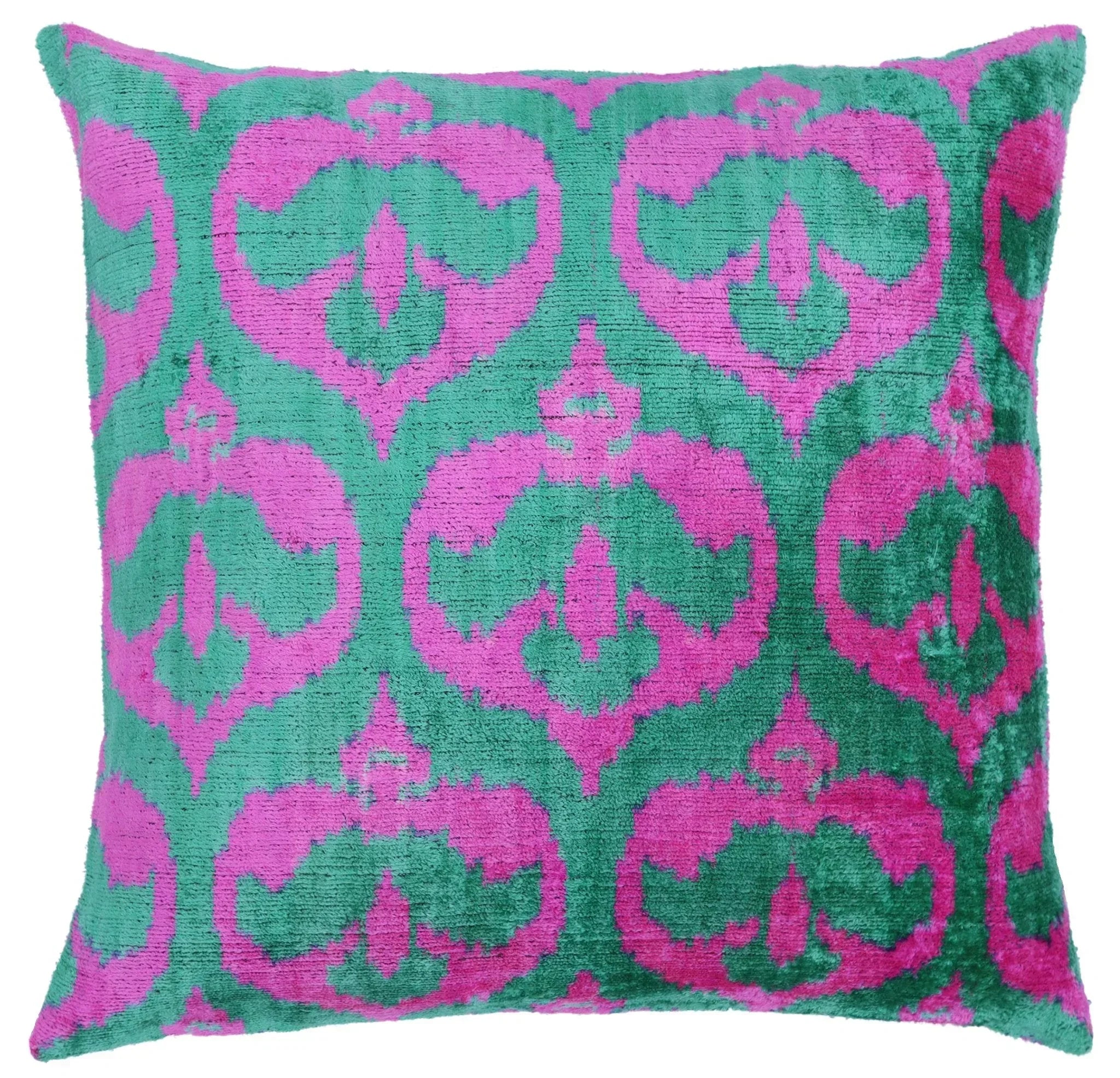Canvello Decorative Green Pink Pillows For Couch with Down Insert - 18x18 in Canvello