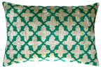 Canvello Decorative Green Throw Pillow Down Filled - 16x24 in, front view - House Of Avana