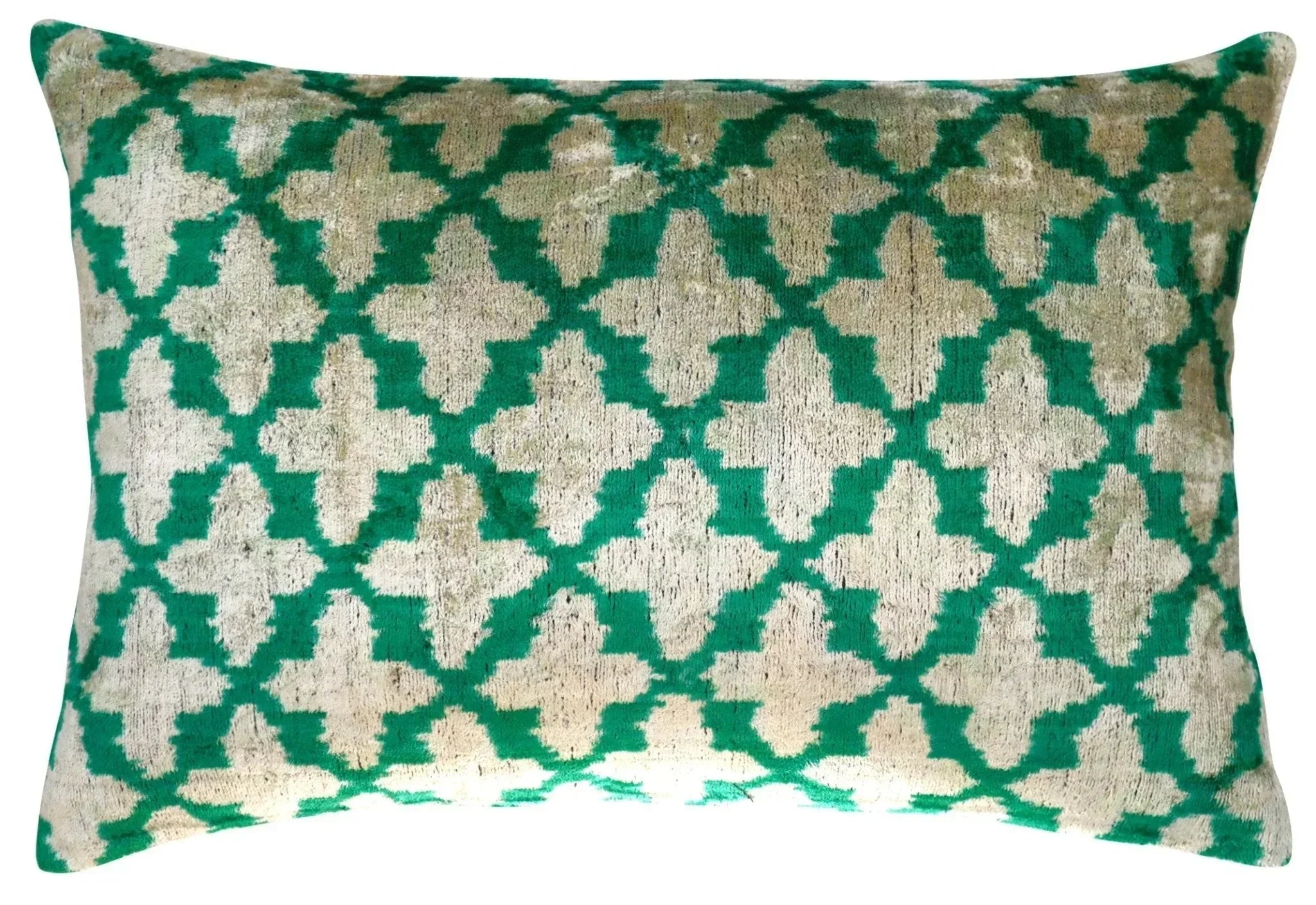 Canvello Decorative Green Throw Pillow Down Filled - 16x24 in, front view - House Of Avana