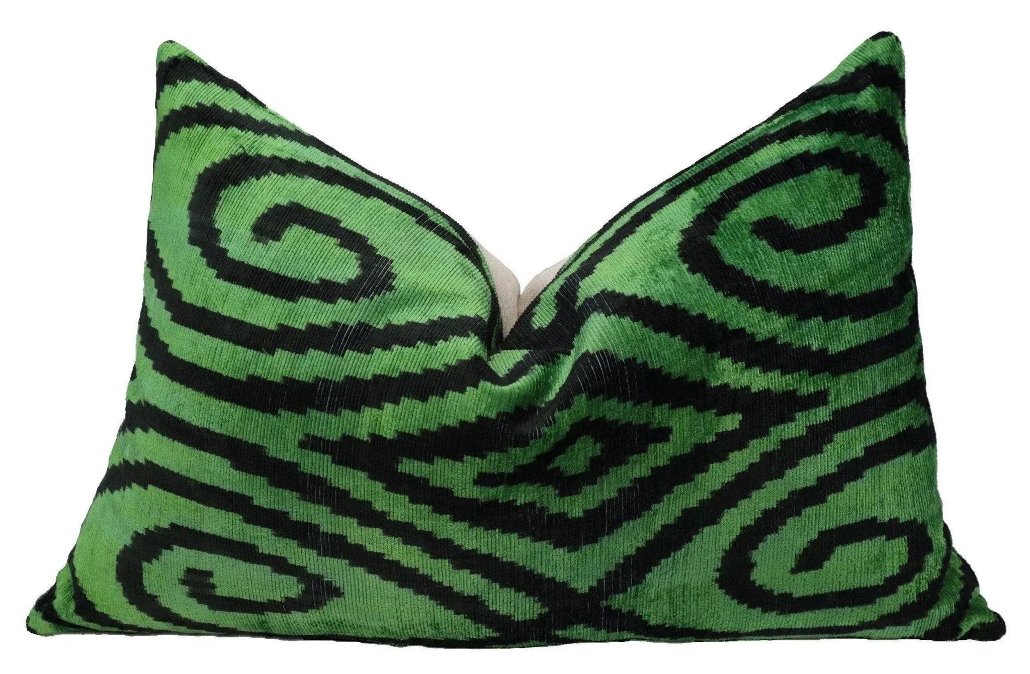 Canvello Decorative Green Throw Pillows for Couch - 16x24 in, back view - House Of Avana