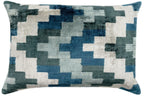 Canvello Decorative Navy Blue Gray Throw Pillow Down Filled - 16x24 in Canvello