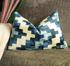 Canvello Decorative Navy Blue Throw Pillow Down Filled - 16x24 in Canvello