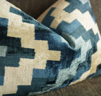 Canvello Decorative Navy Blue Throw Pillow Down Filled - 16x24 in Canvello