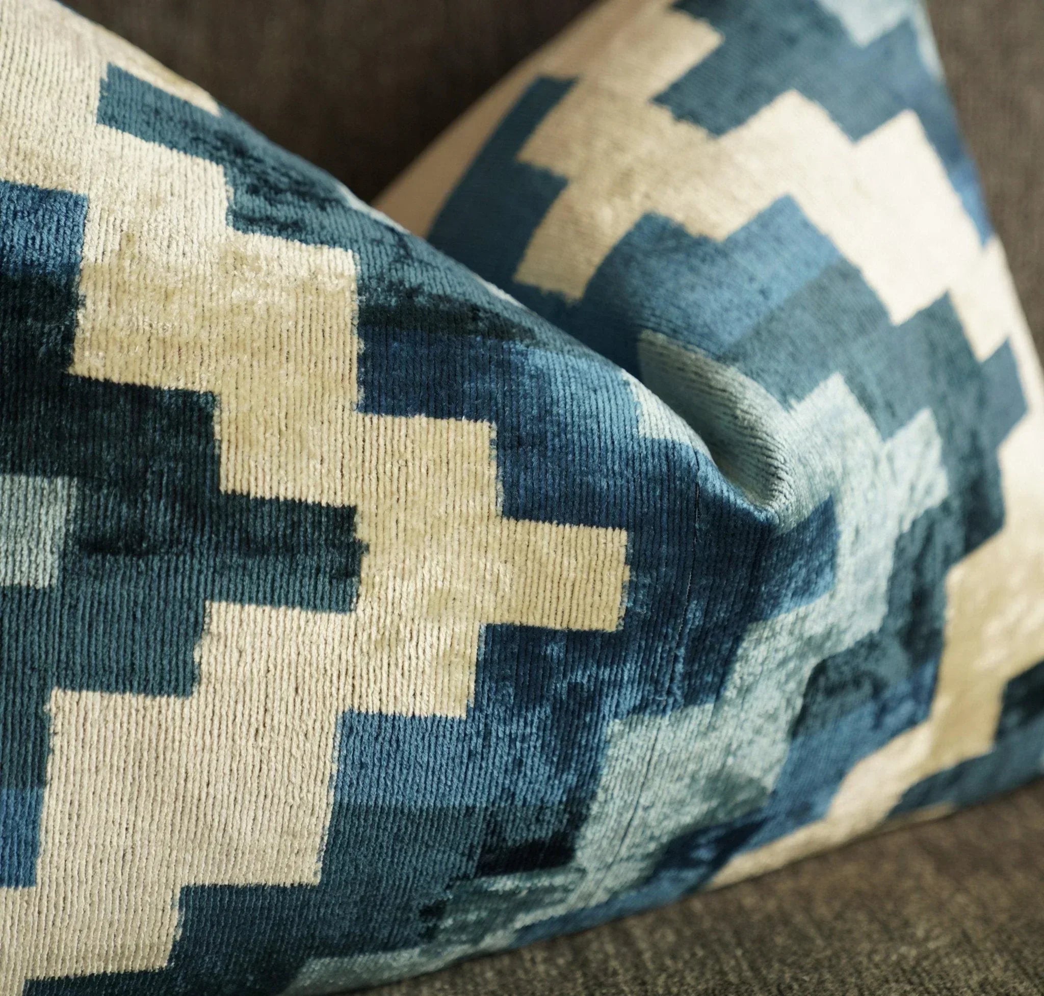 Canvello Decorative Navy Blue Throw Pillow Down Filled - 16x24 in Canvello