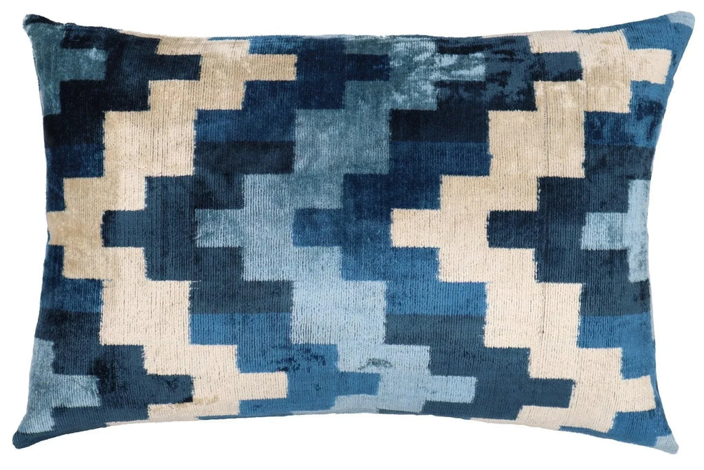 Canvello Decorative Navy Blue Throw Pillow Down Filled - 16x24 in Canvello